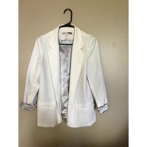 Off-white blazer with stripe inside pattern